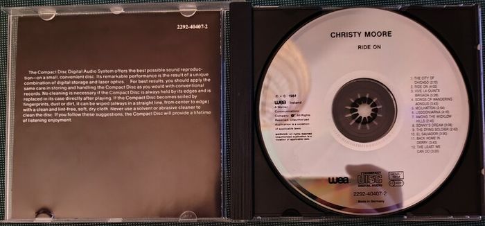 Christy Moore - Ride On CD (1984) 1990's Nice Price Reissue Folk EX+