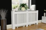 White MDF Radiator Cover Heating Cabinet 152 cm