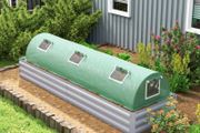 Mini Greenhouse, Portable Tunnel Green House, Green Grow House Steel Frame with 5 Mesh Windows, 3 M, Green