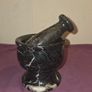 Black Zebra Marble Mortar and Pestle Image 2