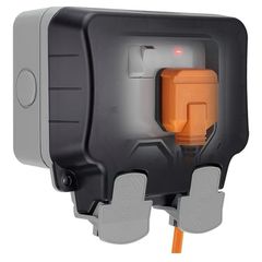 BG Electrical Outdoor Double Switched Power Wall Plug Socket, Weatherproof, Nexus Storm, Grey, 13A, IP66 Rated, WP22