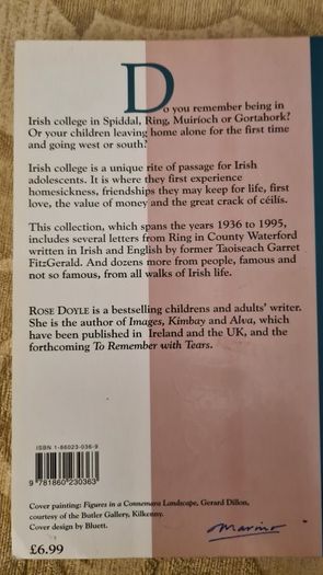 Letters From Irish College. Edited By Rose Doyle. Paperback In Very Good Condition.
