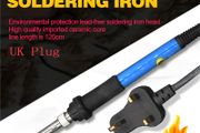 60W 220V Electric Soldering Irons Kit Adjustable Temperature with Tin Solder Wire Iron Tips Welding Gun UK Plug Repair Tool