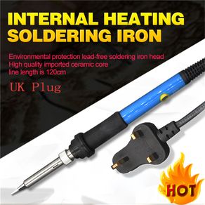 60W 220V Electric Soldering Irons Kit Adjustable Temperature with Tin Solder Wire Iron Tips Welding Gun UK Plug Repair Tool
