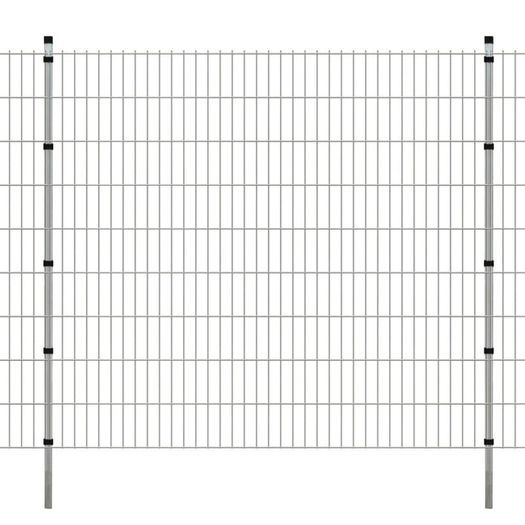 2D Garden Fence Panels & Posts 2008x830 mm 14 m Silver