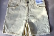Girls pale yellow mid rise shorts