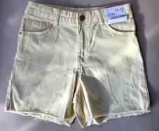 Girls pale yellow mid rise shorts