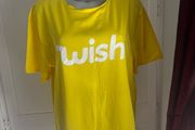 Brand new Wish logo yellow stretchy t-shirt size XL UK18/20 EU46/48 Postage included