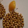 Retro Yellow Geo Floral Round Lattice Earrings Image 6