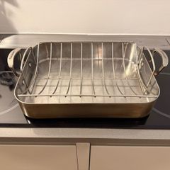 Cuisinart MultiClad Pro 16" Stainless Steel Roasting Pan with Rack - Induction Safe