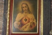 1 antique  holy pictures lovely frames