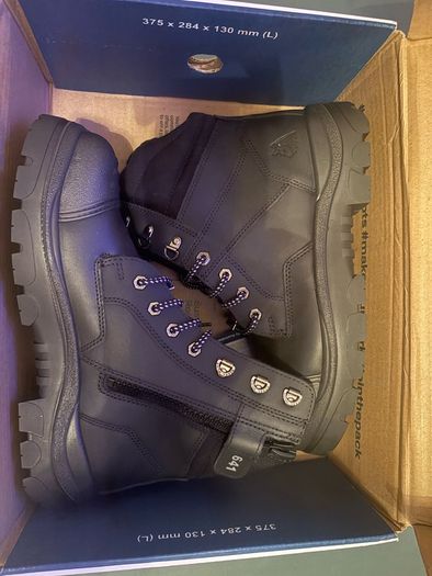 Black Steel Blue Safety Boots