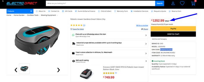 Gardena Sileno City 400 Robotic Smart Lawnmower electrobuster.ie