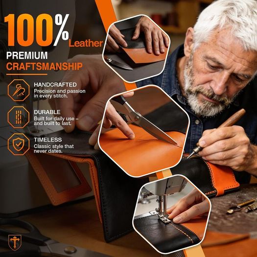 RFID Blocking Men's Genuine Leather Wallet