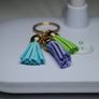 Boho Style. Triple Leather Tassels Keychain Image 10