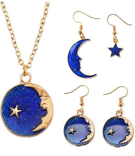 130pcs Jewelry Charms, BetterJonny Star Moon and Sun Charms Pendant Fitting Enamel Charms for Jewelry Making Gold Silver and Blue (FREE POSTAGE)