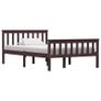 Bed Frame Dark Brown Solid Pinewood 120 x 190 cm Image 2