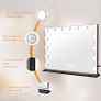 Hollywood Vanity Mirror with Type-C and USB Output Port Lighted Cosmetic Mirror with Lights & 15 Bulbs 3 Lighting Modes Tabletop and Wall Mounted Image 6