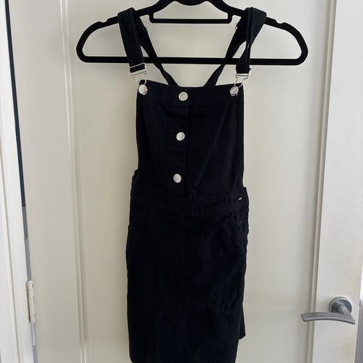 Black denim midi dress