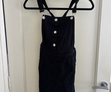 Black denim midi dress