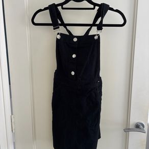 Black denim midi dress