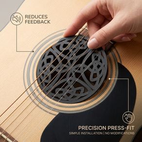 Celtic Knot Acoustic Guitar Soundhole Cover - Decorative Feedback Suppressor for 100mm Sound Holes - Folk & Celtic Style Guitar Accessory