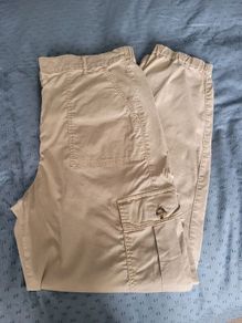 Ladies Beige Cargo Trousers