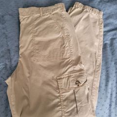 Ladies Beige Cargo Trousers