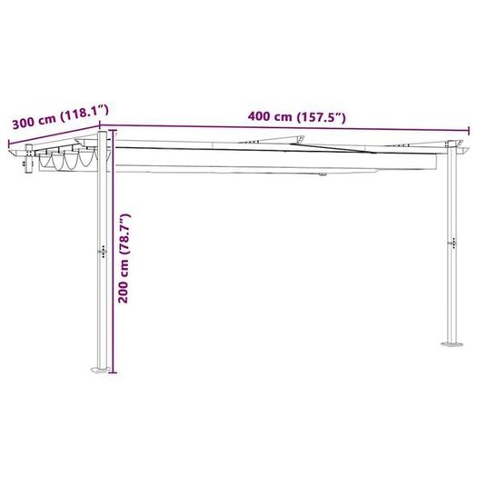 Wall Mounted Gazebo Taupe Steel
