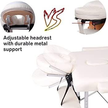 Portable Massage Bed Table - 3-Section Aluminium Foldable Beauty Couch for Reiki Therapy Treatment Salon Healing - Metal Headrest Support/with Carry Bag (FREE SHIPPING)