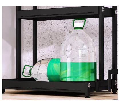 BRAND NEW Seasoning Jars Bottle Shelf Kitchen Organizer Storage Holder 2 Layers Black