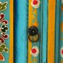TV Cabinet Solid Mango Wood Blue Hand Painted Image 9