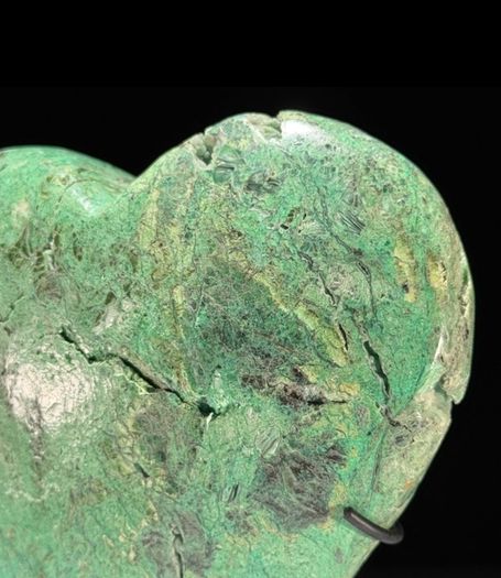 Natural Green Smithsonite Heart Shaped Stone - Mineral