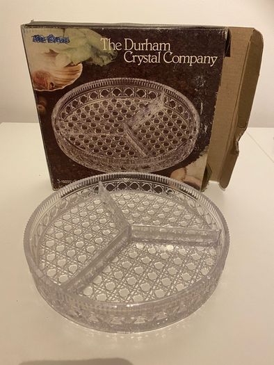 Serving dish - Crystal divider dish