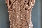 boohoo rose gold sequinced dress Sz 6UK (Fit 8UK)