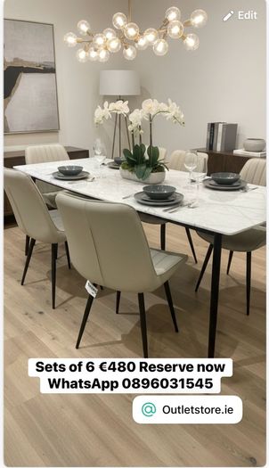 Dining  tables and chairs at the Outlet Store in Kimmage