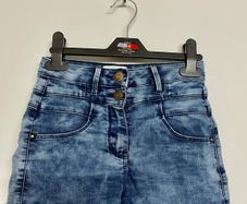 High-waisted denim girls shorts for 8-9 year old