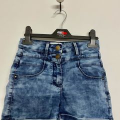High-waisted denim girls shorts for 8-9 year old