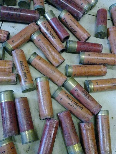 Large quantity of old cardboard cartridges