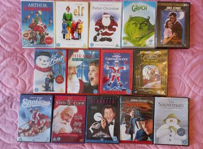 16 Christmas DVD Bundle Collection The Santa Clause 1 2 3 Scrooged The Grinch Christmas Carol Elf The Snowman Etc