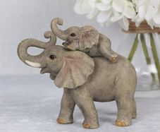 Mother and Baby Elephant Ornament