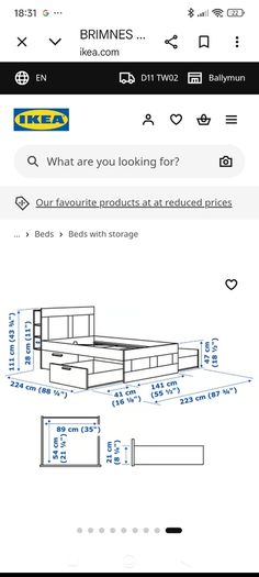 IKEA double storage bed
