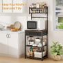 Coffee Bar Station, 6-Tier Coffee Stand with Storage and Drawers, Kitchen Corner Bakers Rack Microwave Stand with Metal Wire Panel & Hooks, Utility Storage Shelf for Small Spaces, Living Room Image 6