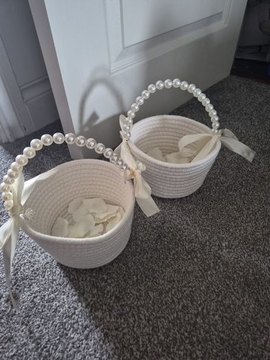 flower girl baskets with petals