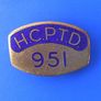 HCPTD bus crew badge - Huddersfield Corporation Public Transport Department - lapel badge numbered 951 (early 1960's) Image 2
