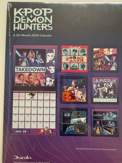 K-Pop Demon Hunters Official 2026 A3 Wall Calendar (New and Sealed)