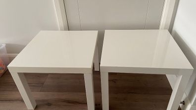 Two IKEA LACK Side Table white, 55x55