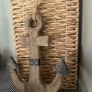 New XL rustic washed wood anchor with jute rope Image 3