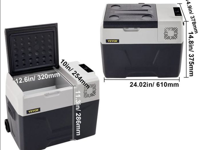 Car Refrigerator, 12 Volt Car Refrigerator Fridge, 30 L Single Zone Portable Freezer with Wheels and Handle, -4F-68F, 12/24V DC and 100-240V AC Compressor Cooler for Outdoor, Camping
