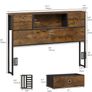 Double Bed Headboard with Storage, Freestanding Headboard with 4 Fabric Drawers & Shelves, Adjustable Bed Frame Connectors, Bedroom Storage Headboard Image 5